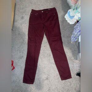 Maroon high waisted jeans